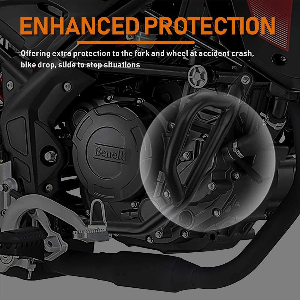 Protector de Parachoques de Motocicleta de Barras de Choque Acero Compatible con Benelli TRK251 TRK 251 2018 2019 2020 Accesorios de Seguridad de Parachoques (más bajo)