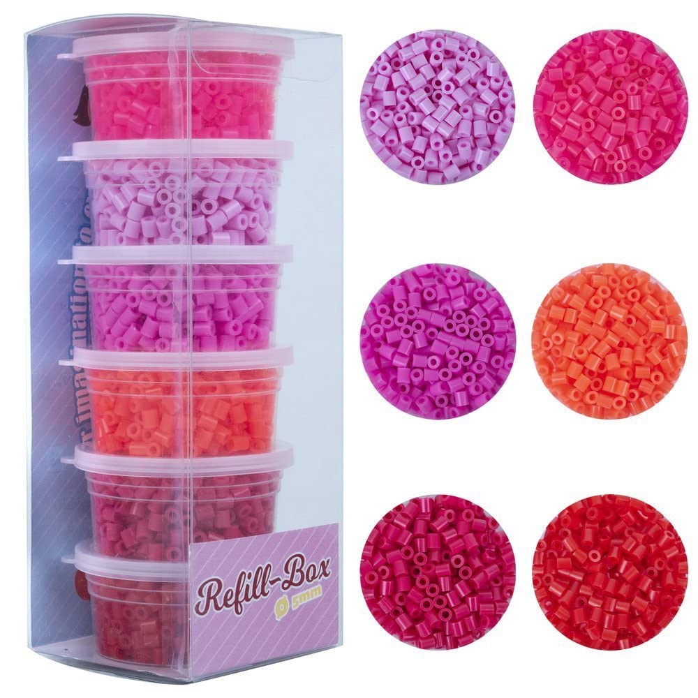 La Manuli Fuse Beads 3000 Midi Ironing Beads 5mm in Jars (Red)