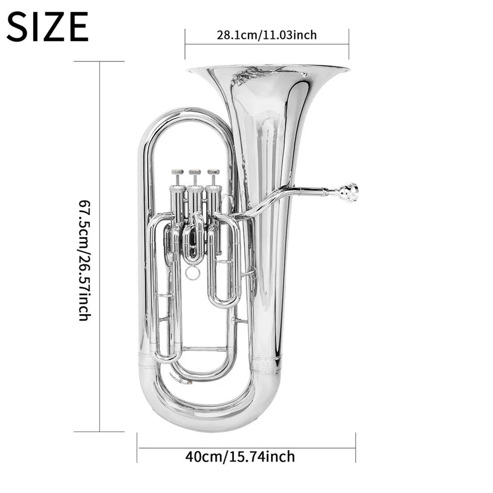 Eufonium Bb Euphonium 3 Kluczowy Pionowy Róg Barytonowy Dla Początkujących Profesjonalny Instrument Dęty Blaszany Z Pudełkiem