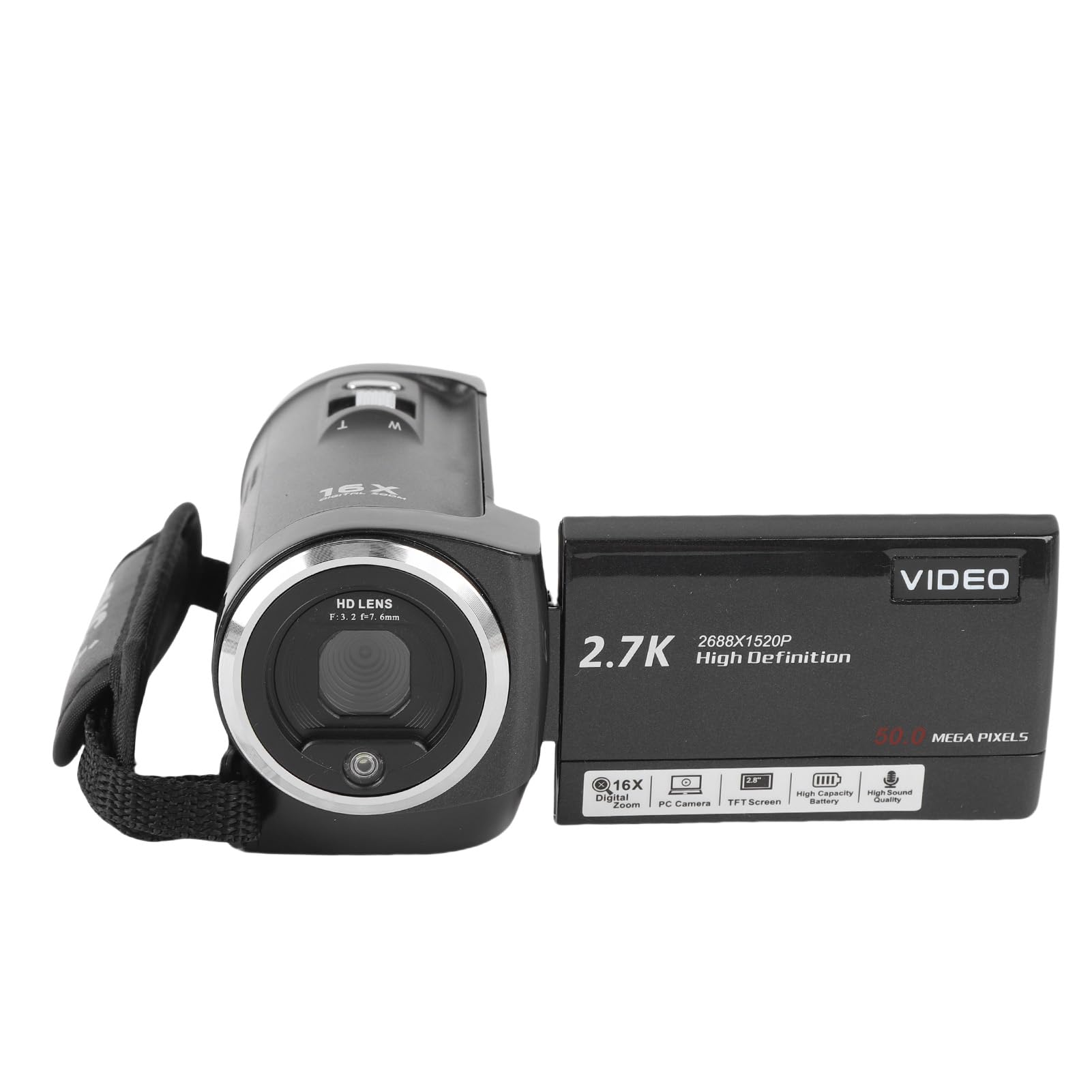 2.7K Video Camera Camcorder, Digital Camera Recorder with 2.8 Inch 270 Degree Rotation Screen and 16X Digital Zoom, LED Light, Microphone-picture-28