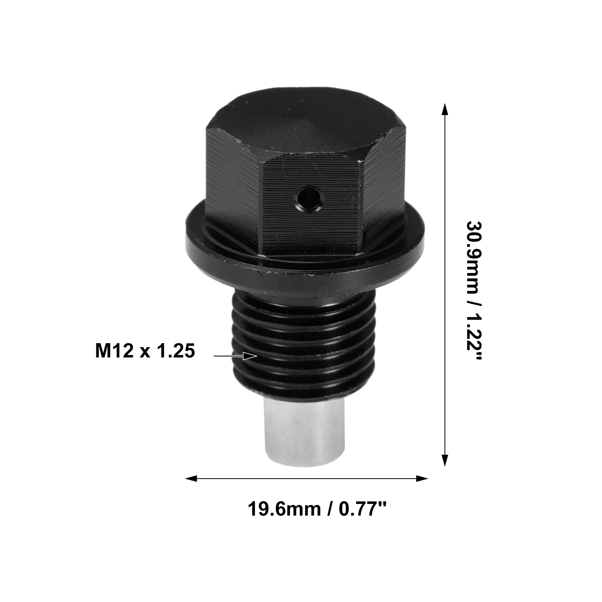 A ABSOPRO 2 Ensemble Bouchon Vidange M12x1.25 Carter D'Huile Moteur Vis Aluminium Argenté Avec Rondelle
