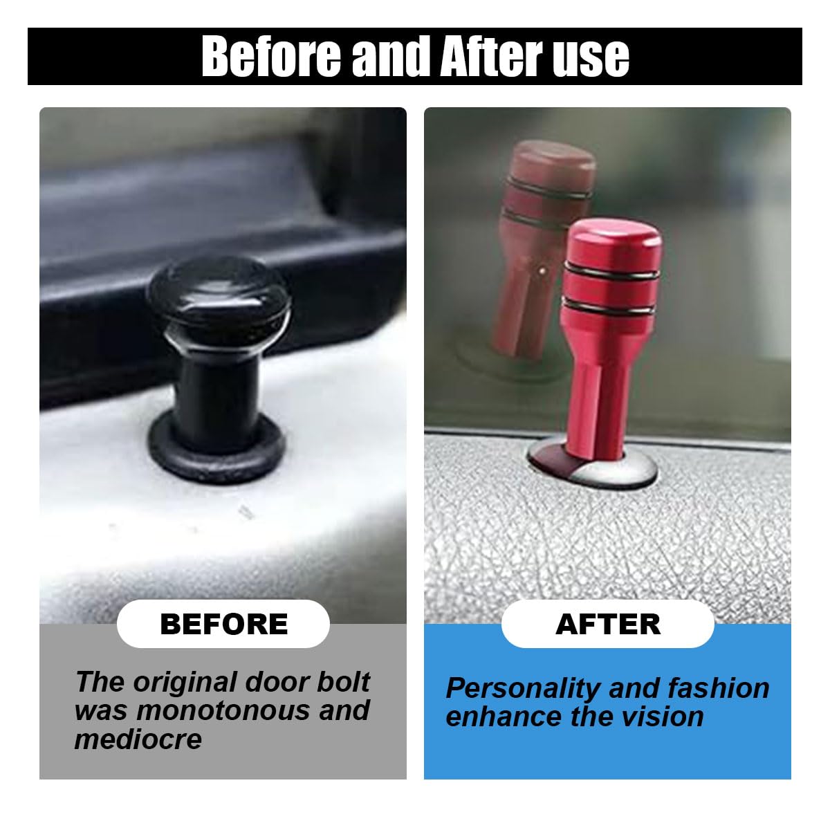 4pcs Door Lock Knob Pins For BMW 428i 2014-2016 - Aluminum Alloy, Red (Replacement Accessories)