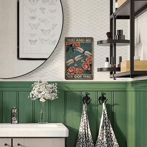 Miniatura 9 de Póster de metal de pared vintage crece pensamientos positivos Póster vintage