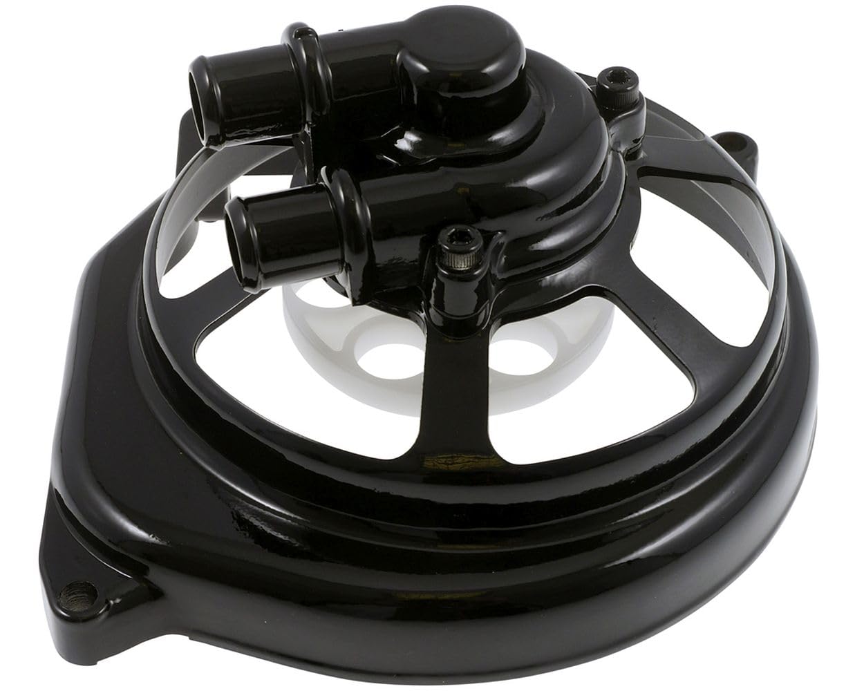 Wasserpumpendeckel STR8 Extreme Cut schwarz kompatibel für YAMAHA Aerox 50cc, Jog RR, ROLLER