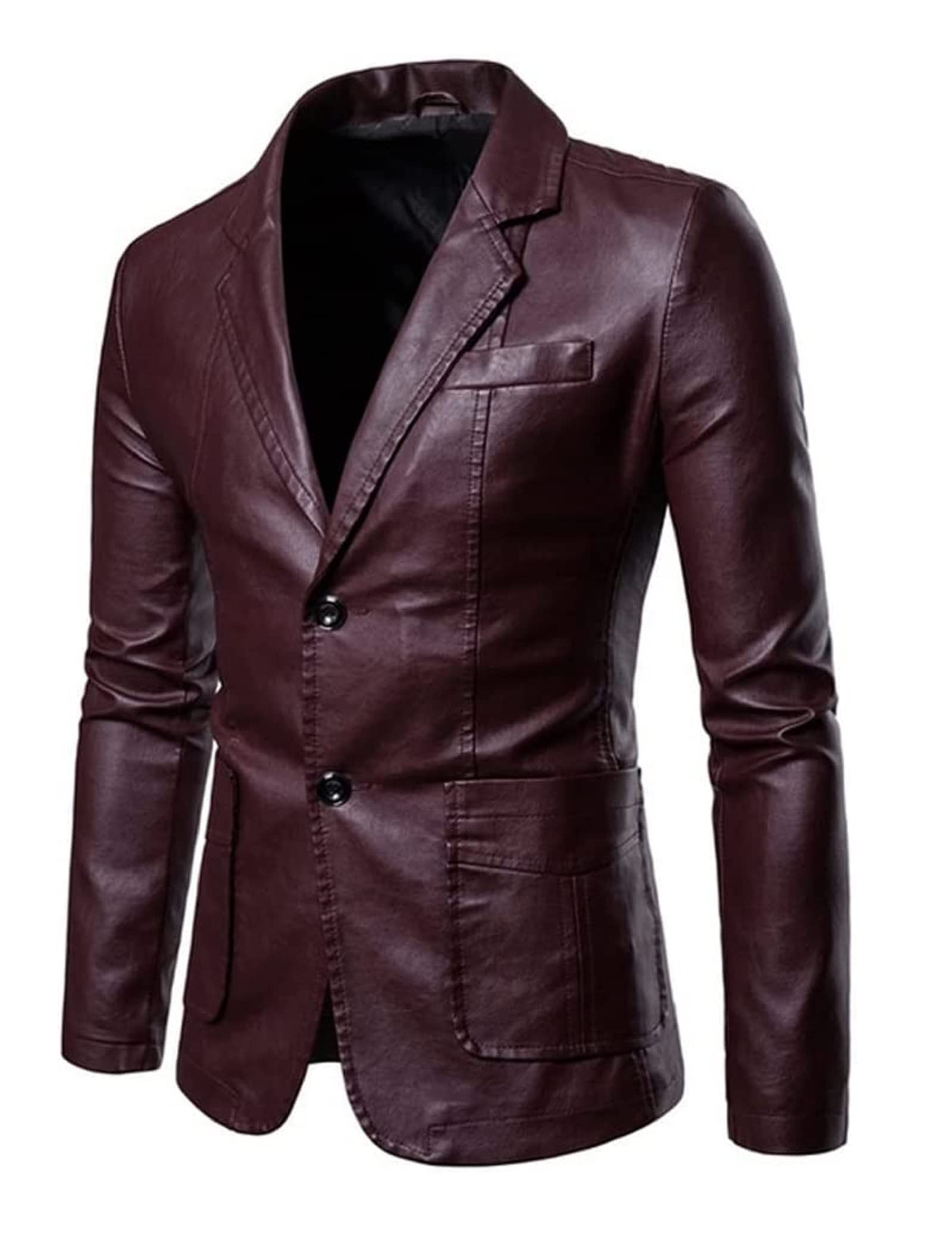 Chaqueta de hombre de piel sintética – Chaqueta – Chaqueta – Idea regalo – Botones – Vintage – Casual – Niño – años 70 – 80 – 90 – Otoño Invierno
