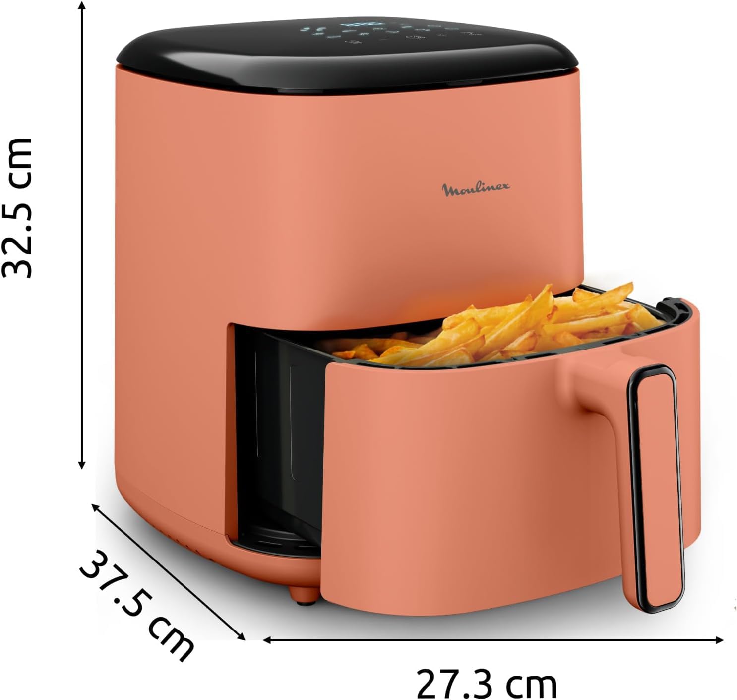 Moulinex Easy Fry POP TERRACOTTA 5L, fryer powietrza, do 6 osób, 10 intuicyjnych programów, cyfrowy ekran dotykowy, oszczędność czasu i energii, EZ245TF0