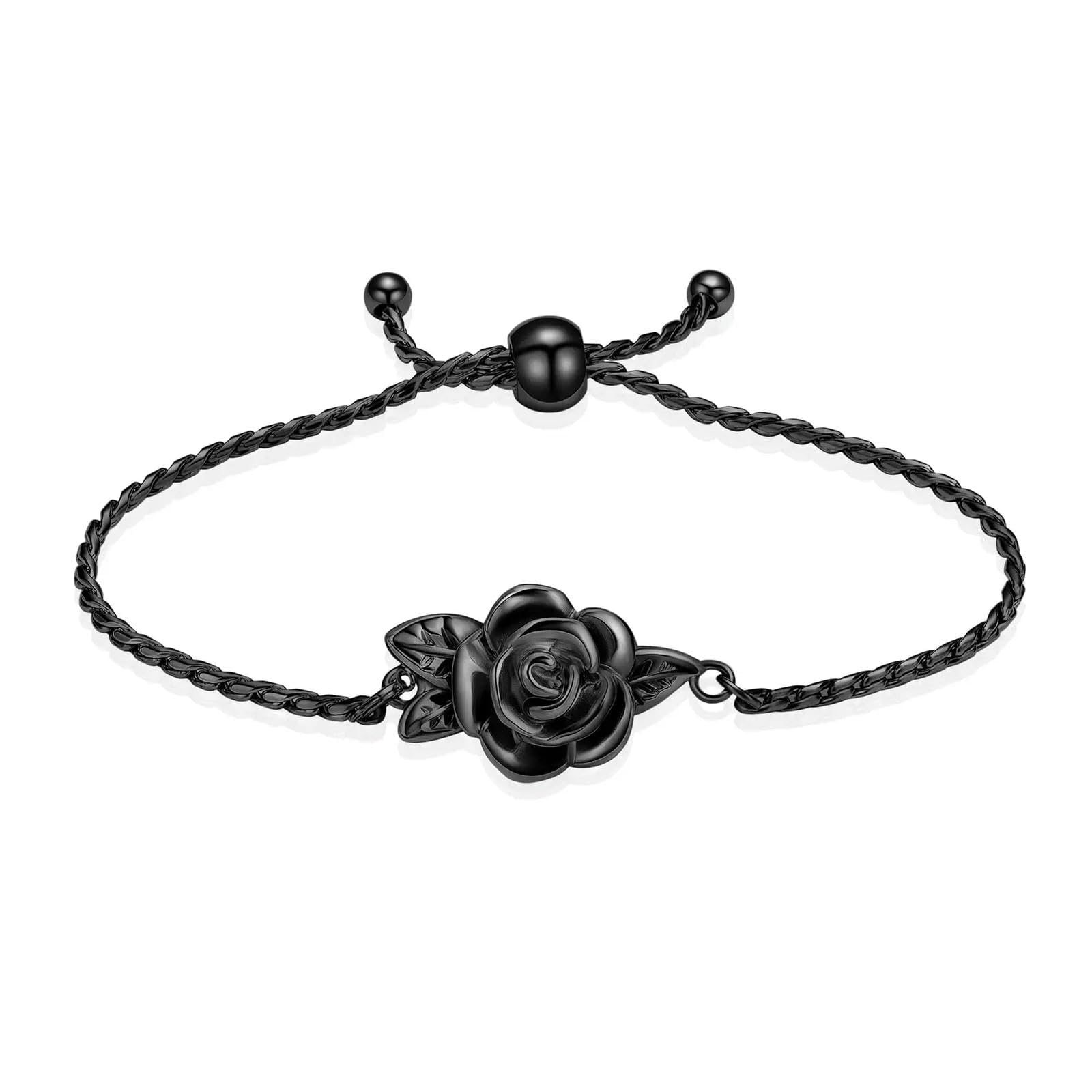 Bracelet de crémation fleur de rose, bijou urne hermétique pour ne jamais perdre vos cendres