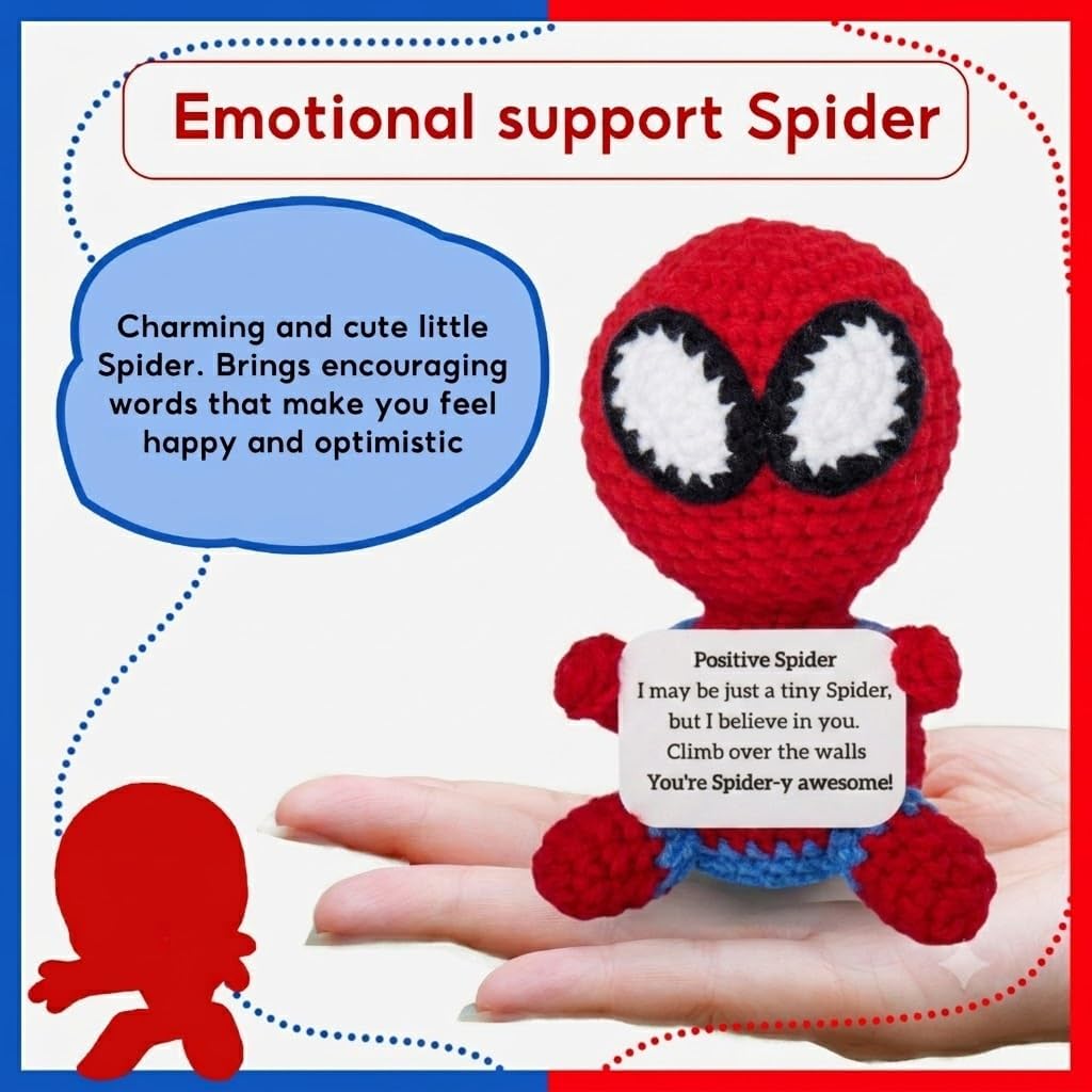 Lenoka Crochet/Cute Mini Emotional Support Turtle Handmade Gift - Perfect Emotional Support Gifts for Friends, Students, and Women; A Funny, Cheap, and Unique Surprise Gifts (red)