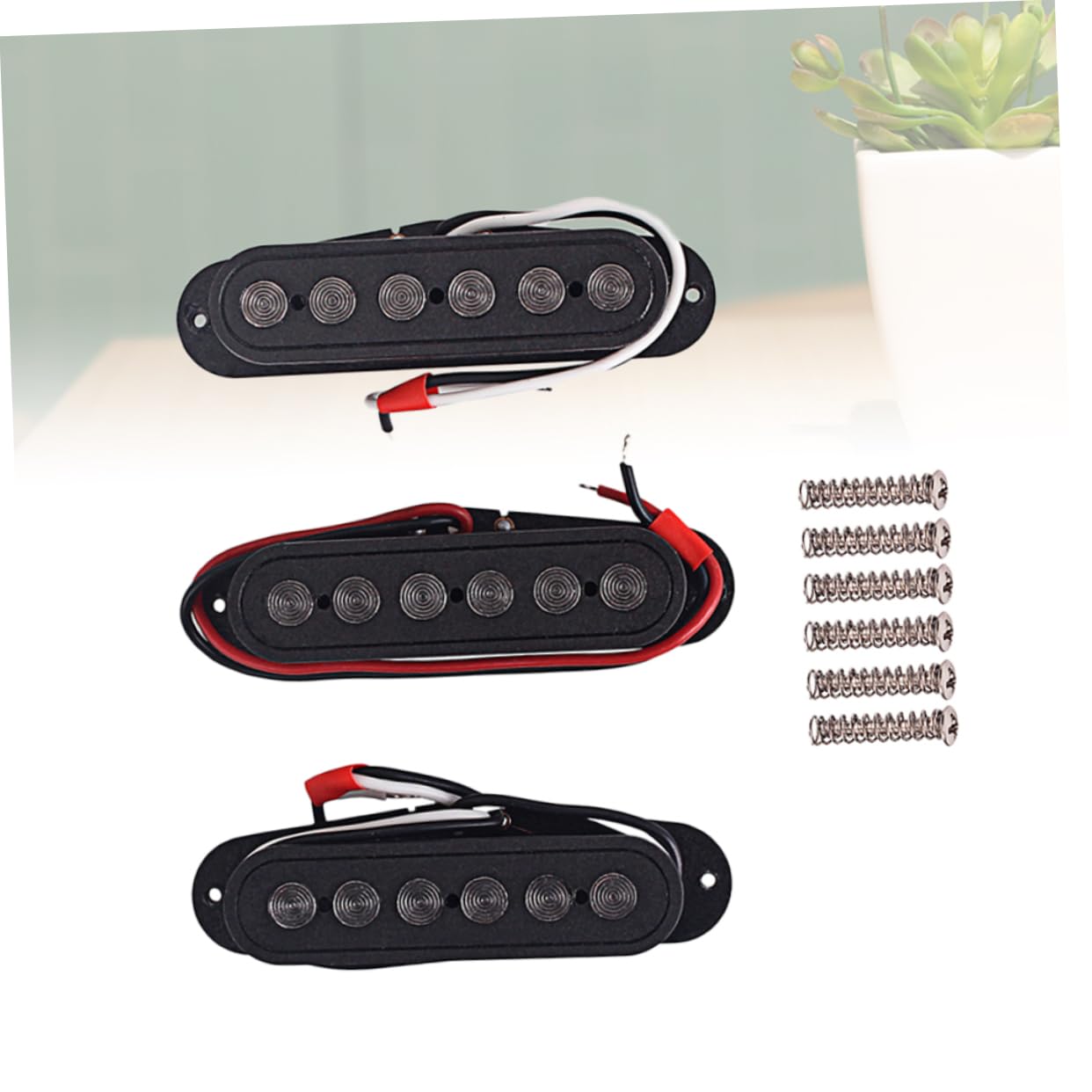 Set di Pickup Single Coil Gmb111 Nero 7mm per Chitarra Elettrica | Fibra Vulcanizzata, Wax Potted, Soppressione Microfonia, Design, Lavorazione Accurata