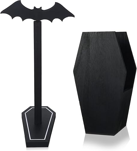 Uiifan Soporte para toallas de papel de murciélago, soporte para utensilios de cocina, accesorios de cocina góticos, toalla de papel espeluznante de