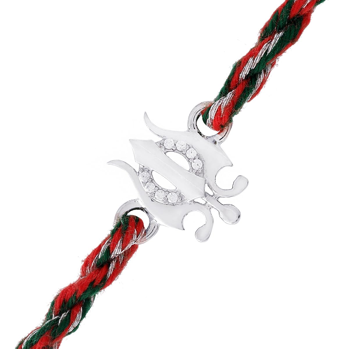 925 Silver Thread Rakhi with Roli Chawal Pack - Rakhi For Brother