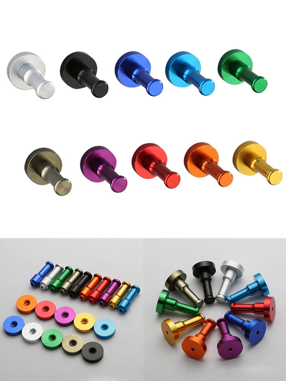 RANRAO 10 Stück Kleiderhaken zur Wandmontage, bunte Metall-Wandhaken, Kleiderhaken Bunt, Handtuchhaken von strapazierfähig, dekorativ für Kleidung,Handtuch,Bademantel,Schlüssel,Hut,Küche, Badezimmer Baumarkt