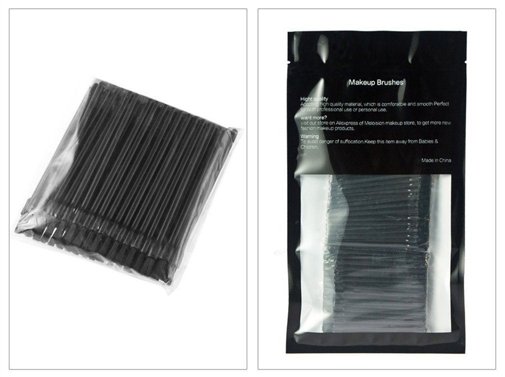 100 Pièces Jetables Lèvres Pinceaux Jetables Lèvres Brosses Kits d'Outils Maquillage, Noir