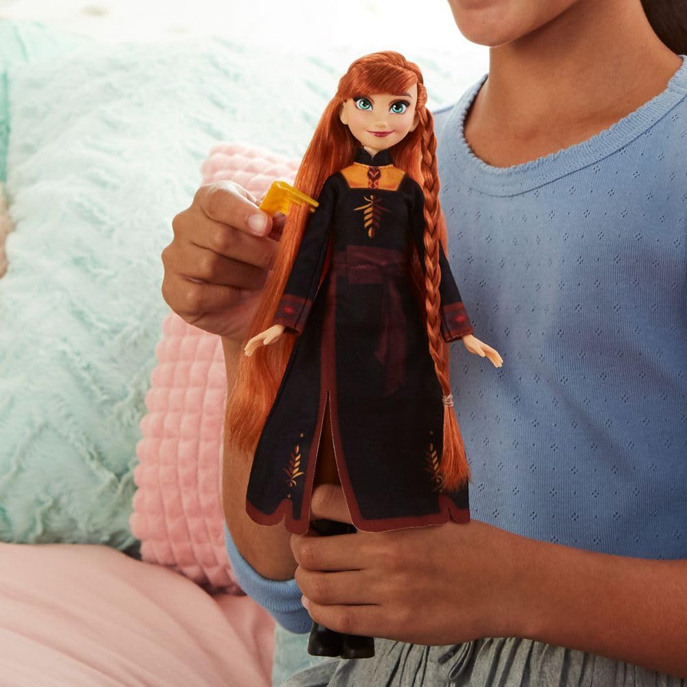 Disney Frozen Sister Styles Anna Fashion Doll with Extra-Long Red Hair, Braiding Tool and Hair Clips - Toy for Kids Ages 5 and Up