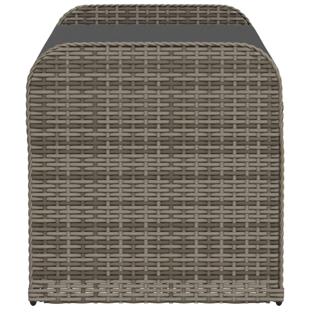 Tomostar Aufbewahrungstruhe für den Außenbereich, Bank, Aufbewahrungsbox mit Kissen, grau, 115 x 51 x 52 cm, Polyrattan