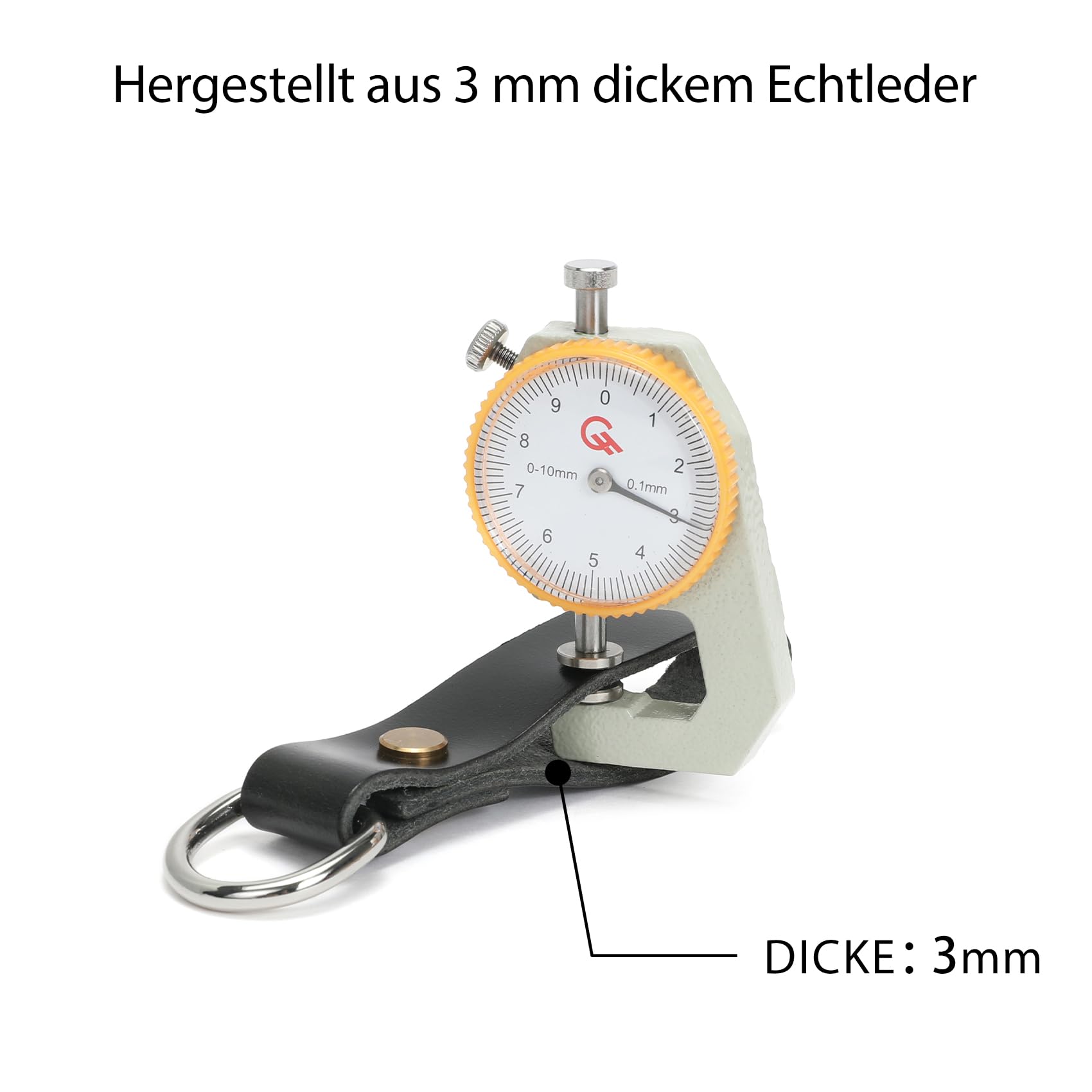 4 Packs Echtes Leder Gürtelschlaufe mit D Ring, Werkzeuggürtelschlaufe,Schlüsselanhänger (2 Zoll breites Hartleder)