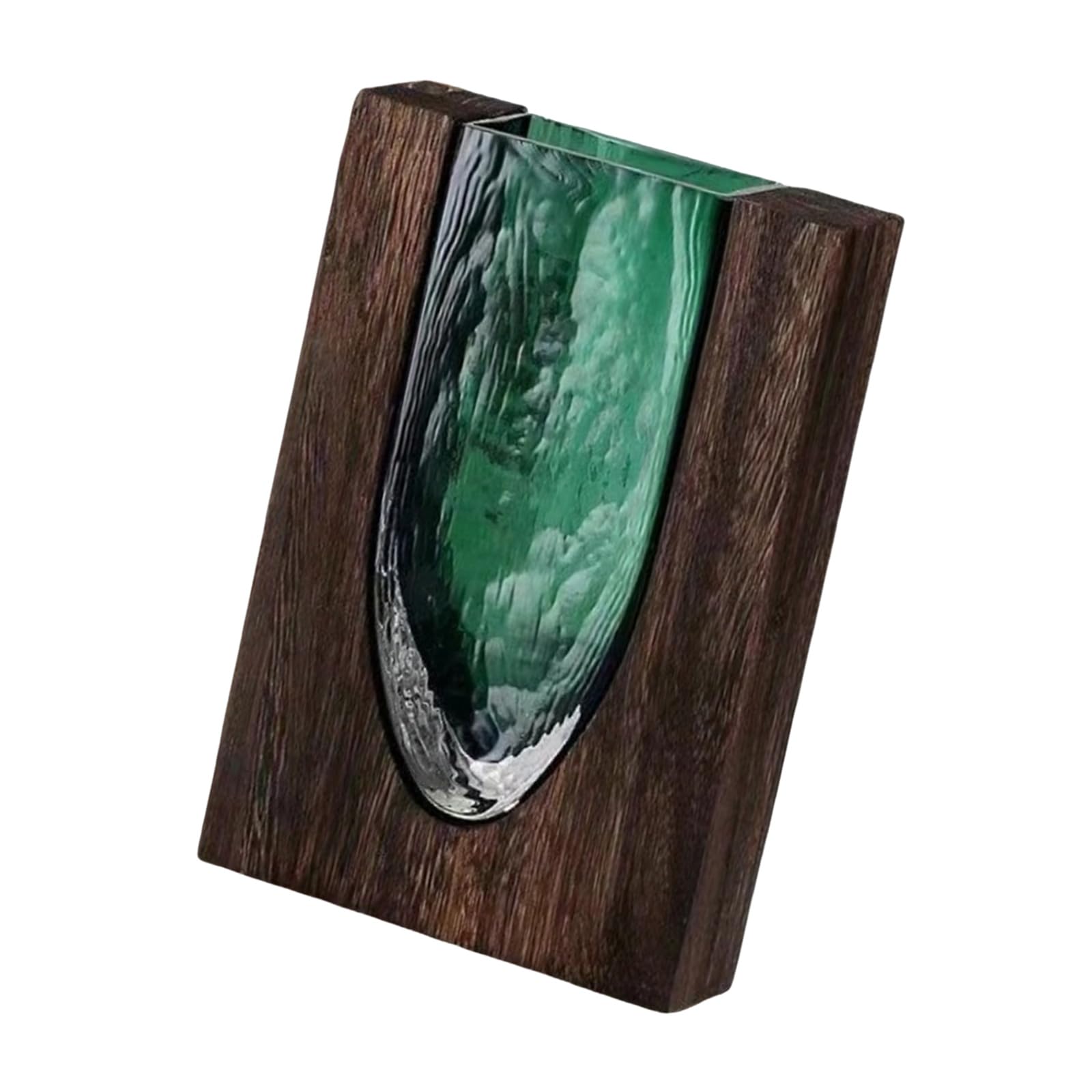 TFAOYS Wood and Glass Inlay Vases for Flower Rustics Farmhouse Table Centerpieces Artistic Wooden Glass Vases for Home Decor Decorative Flower Vase Decorative for Home Decor