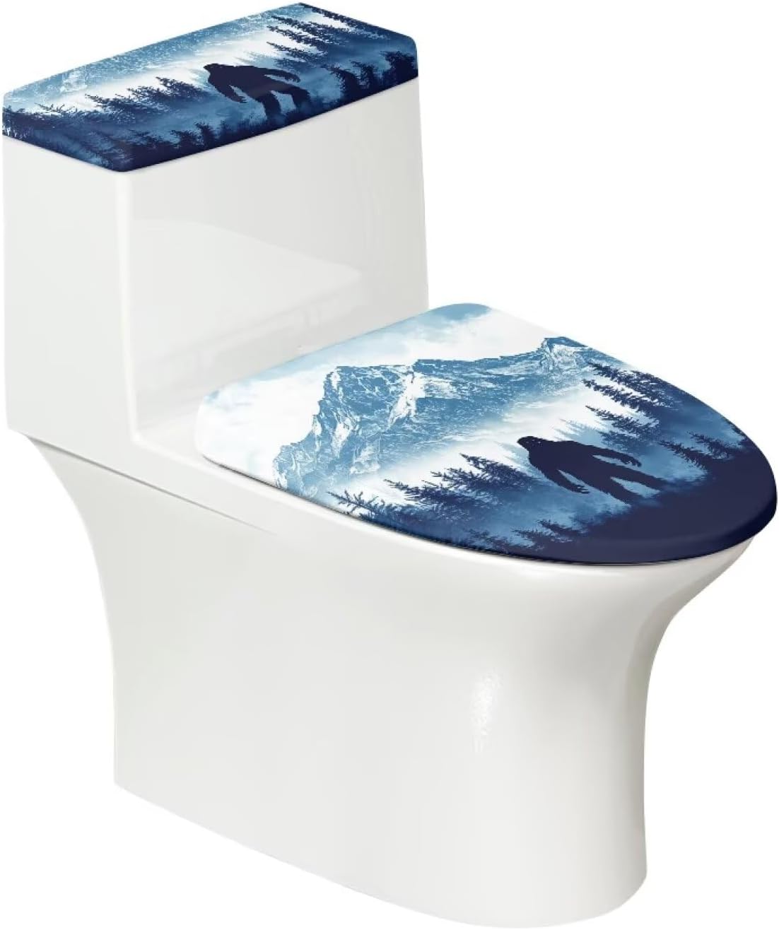 Bigfoot Set of 2 Toilet Seat Dust Covers & Tank Lid Covers Reusable Anti Splash Universal Fits Most Standard and Elongated Toilets