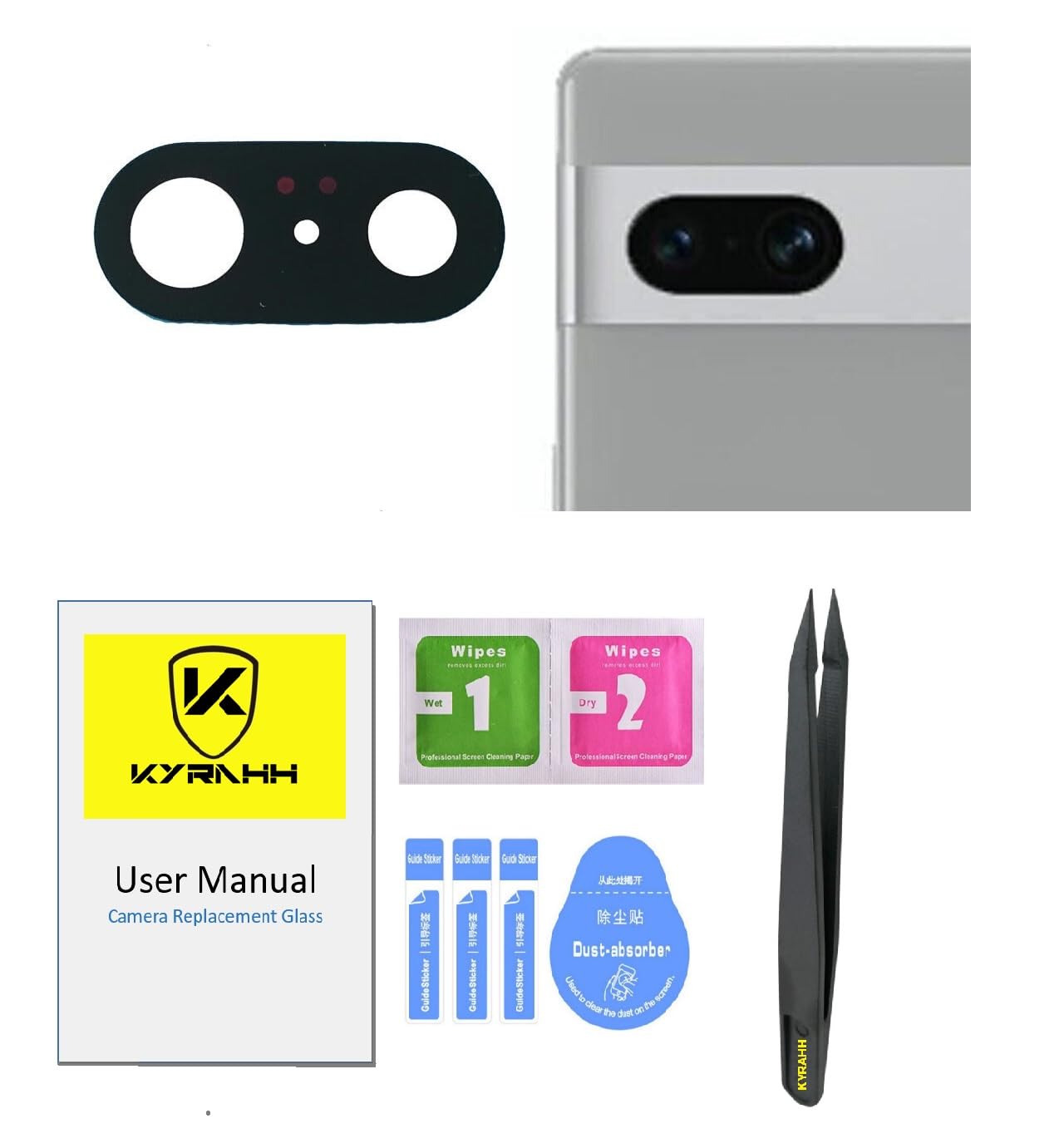 Mobile Back Rear Camera Glass Lens Replacement Spare Part Compatible for Google Pixel Phone (Pixel 7)