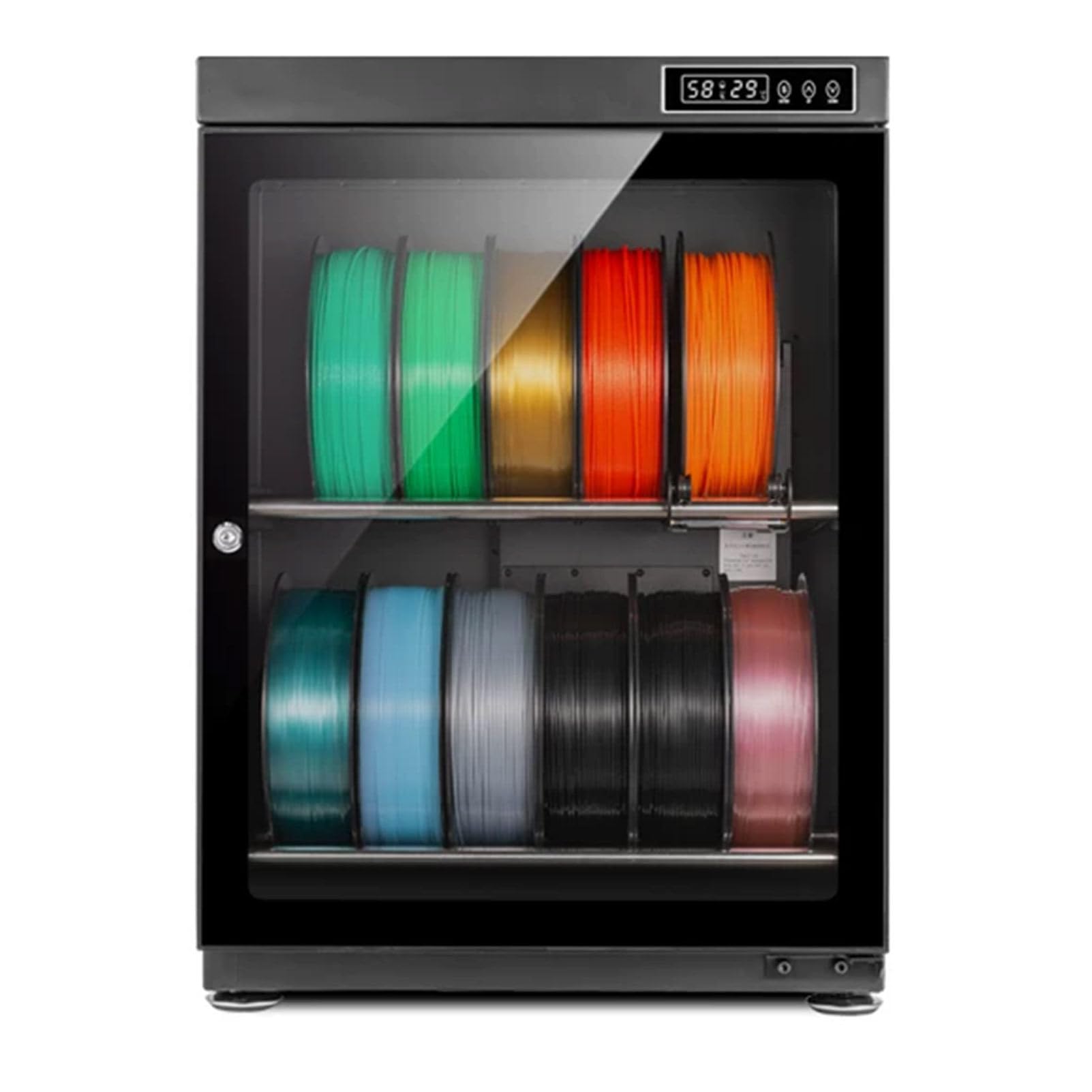 3D-Filament-Trocknungsbox, 3D-Drucker-Filament-Aufbewahrungsbox mit automatischer Feuchtigkeitsregelung (RH 15% - RH 60%), für PLA, ABS, fasst bis zu 10-12/15-21 Filamentrollen 70L