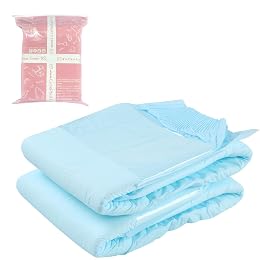 CutiePlusU Disposable Diaper Sample 2 Pieces Protective Underwear Absorbent Briefs Dry Surface -Blue (Large 37"-47")