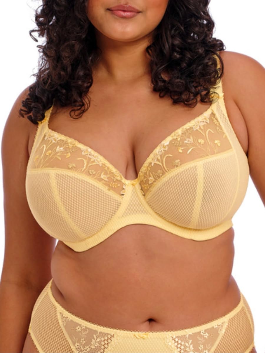 Elomi Women's Lemon Fizz ’S Charley Floral Embroidery, Low Plunge, Dd+ Bras, 38Gg Us