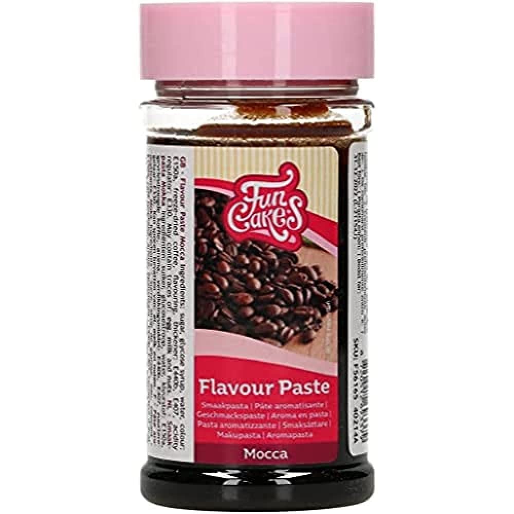 FunCakes Flavour Paste Mocca: Food flavourings, Great Taste, Perfect for Cake Decorating, Suitable for Batter and Fillings. 100 g.
