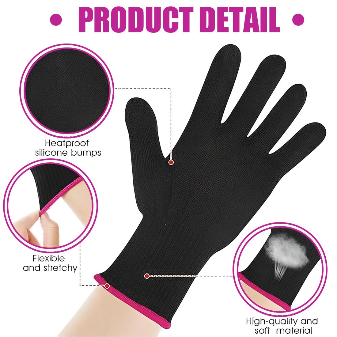 1 PCS Gants résistants à la chaleur, protection contre la chaleur doux pour les outils de chauffage des cheveux, Salon pour Fer à Friser Fer Plat Outils de Cheveux, Thermique pour Coiffure