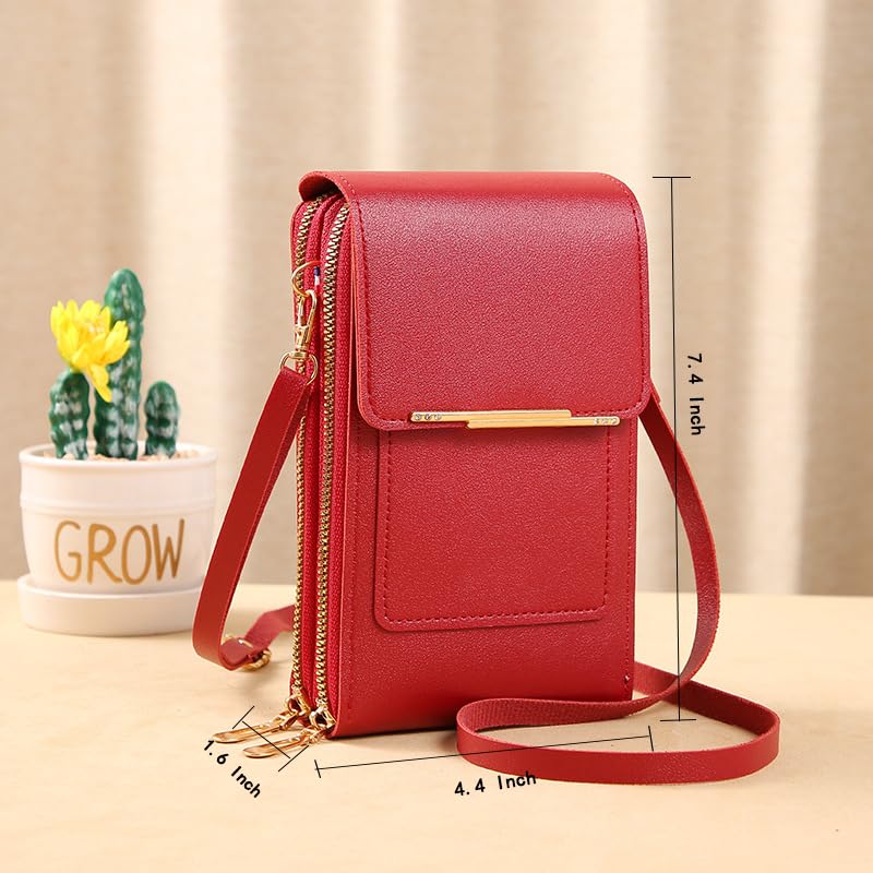 Image of Anti-Theft Leather Bag,Small Crossbody Cell Phone Purse Wallet for Women,RFID Block Phone Purse Crossbody with Shoulder Strap