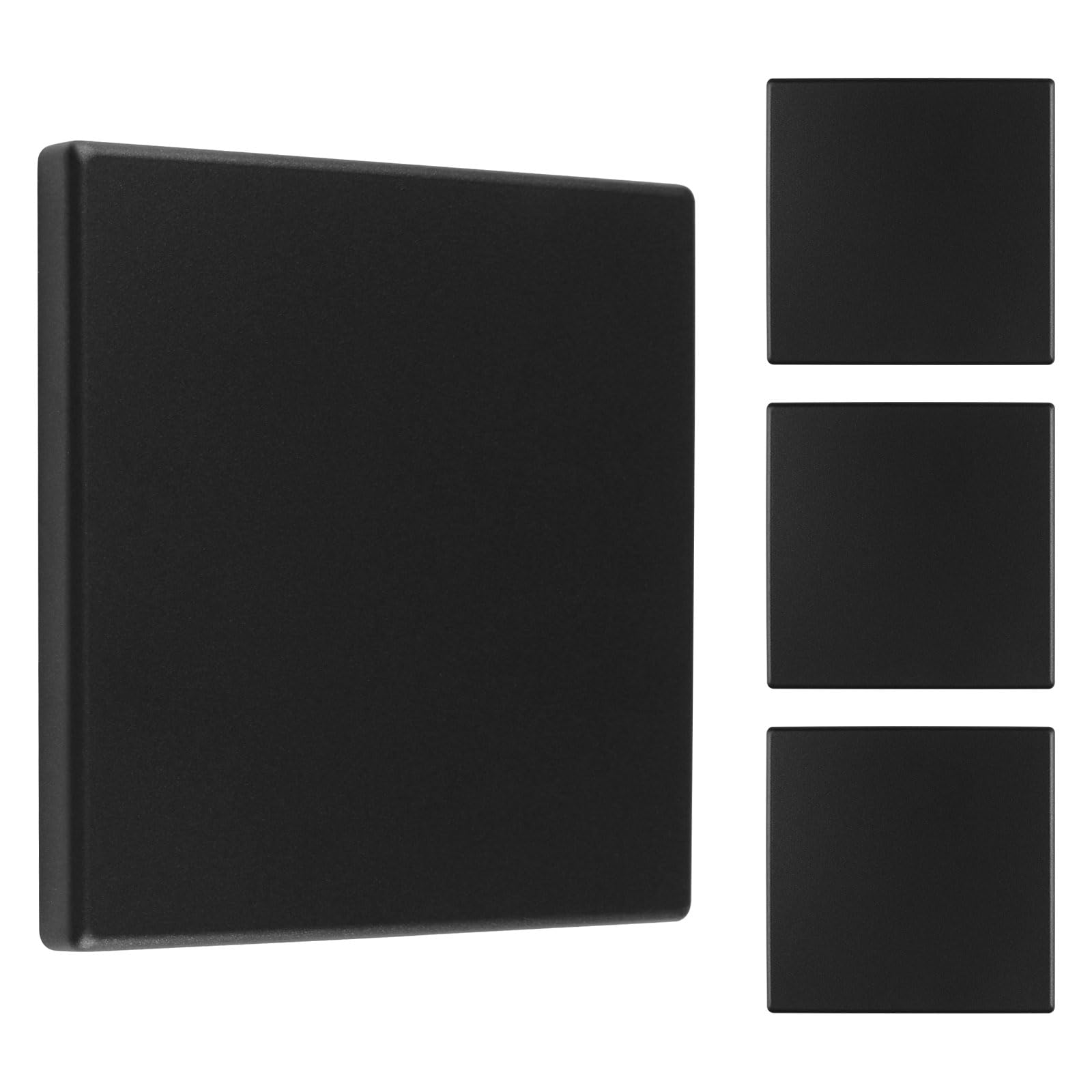 UFURMATE 4 Stück Blindabdeckung, Wandplatte, Kunststoff, schraubenlos, blanko, Gerätesteckdosenabdeckung, elektrische Abdeckungen für ungenutzte Steckdosen oder Schalter (Schwarz, 86 mm)