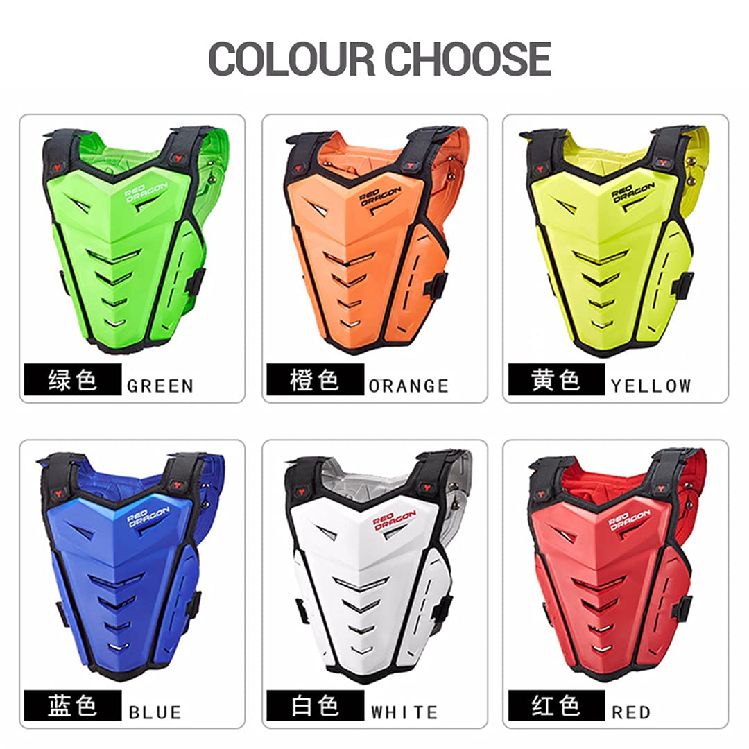 Chaqueta Montar Motocross para Hombre Protector Moto Off-Road Racing Protector Espalda Pecho Equipo protección Green Vest