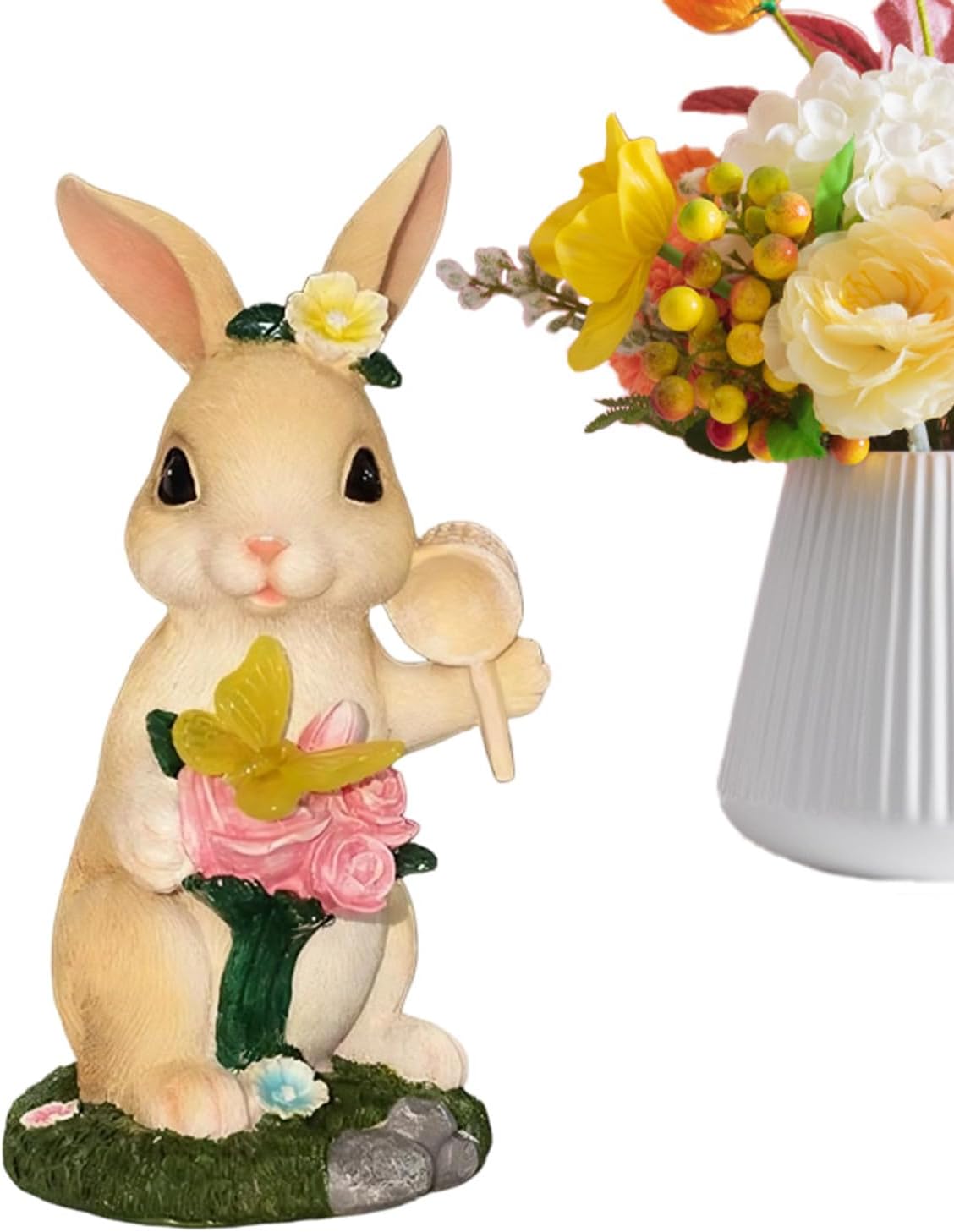 Spring Lights - Butterfly Solar Lights, Waterproof Ambient Garden Lighting, Easter Bunny Outdoor Pathway Light, Yard Patio Walkway Decor, Lawn Landscape Lighting for Holiday Birthday Party