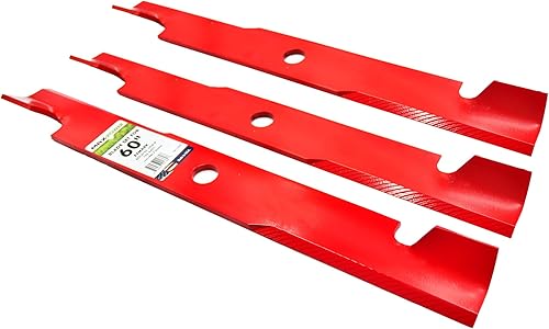 Miniatura 7 de MaxPower 561139B Juego de 3 cuchillas resistentes para corte Exmark de 60", reemplaza al OEM no. 103-6403, 103-6403-S, rojo