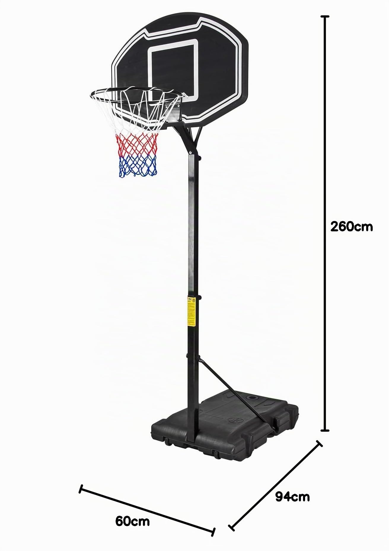 Basketballkorb Basketball Ring Basketballständer höhenverstellbar bis 260 cm