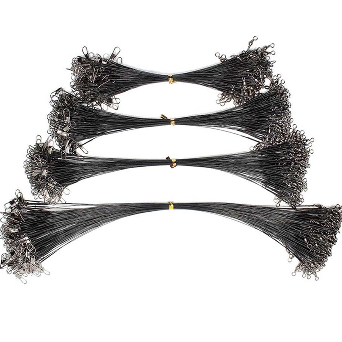 40Pcs líderes de línea de Pesca - Cable de Líder de Pesca Acero Inoxidable 15cm 20cm 25cm 30cm para Pesca Línea Sedal para Pescar 6-14kg