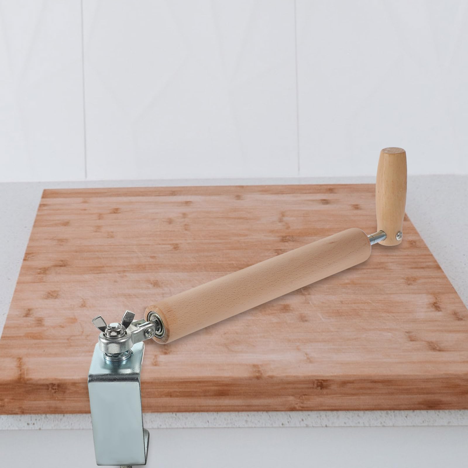 Ipetboom Mattarello in Legno Beige Acciaio Inox e Carbonio, Facile da Pulire e Rotolamento senza Sforzo per Utensili da Cucina Professionali