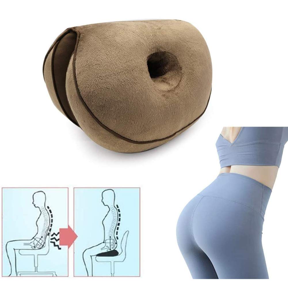Buy Dual Comfort Cushion, Lift Hips Up Memory Foam Seat Orthopedic Cushion Folding Beauty Butt