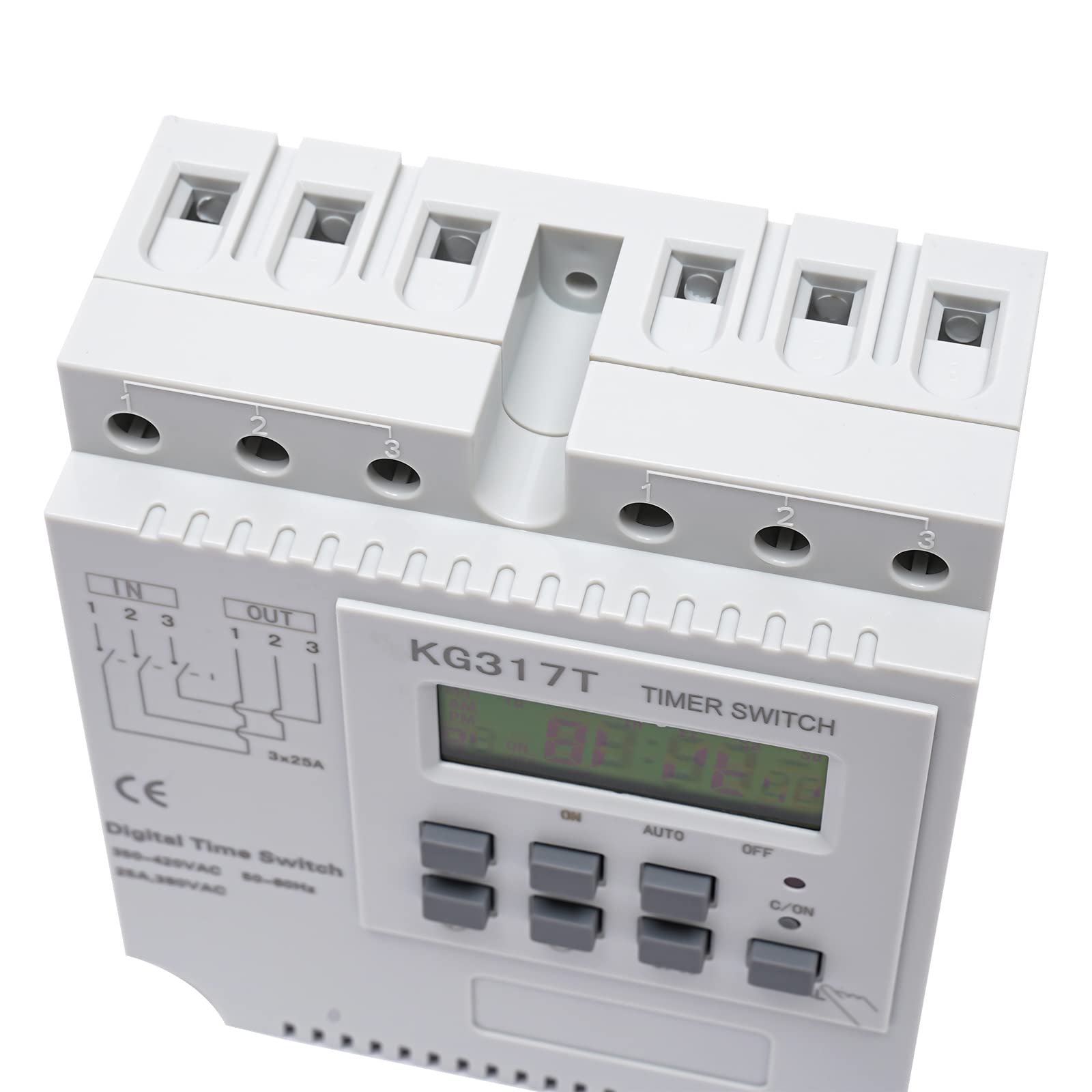 Interruptor Temporizador Digital, 4000W, 25A, 220V con Pantalla LCD, Gris