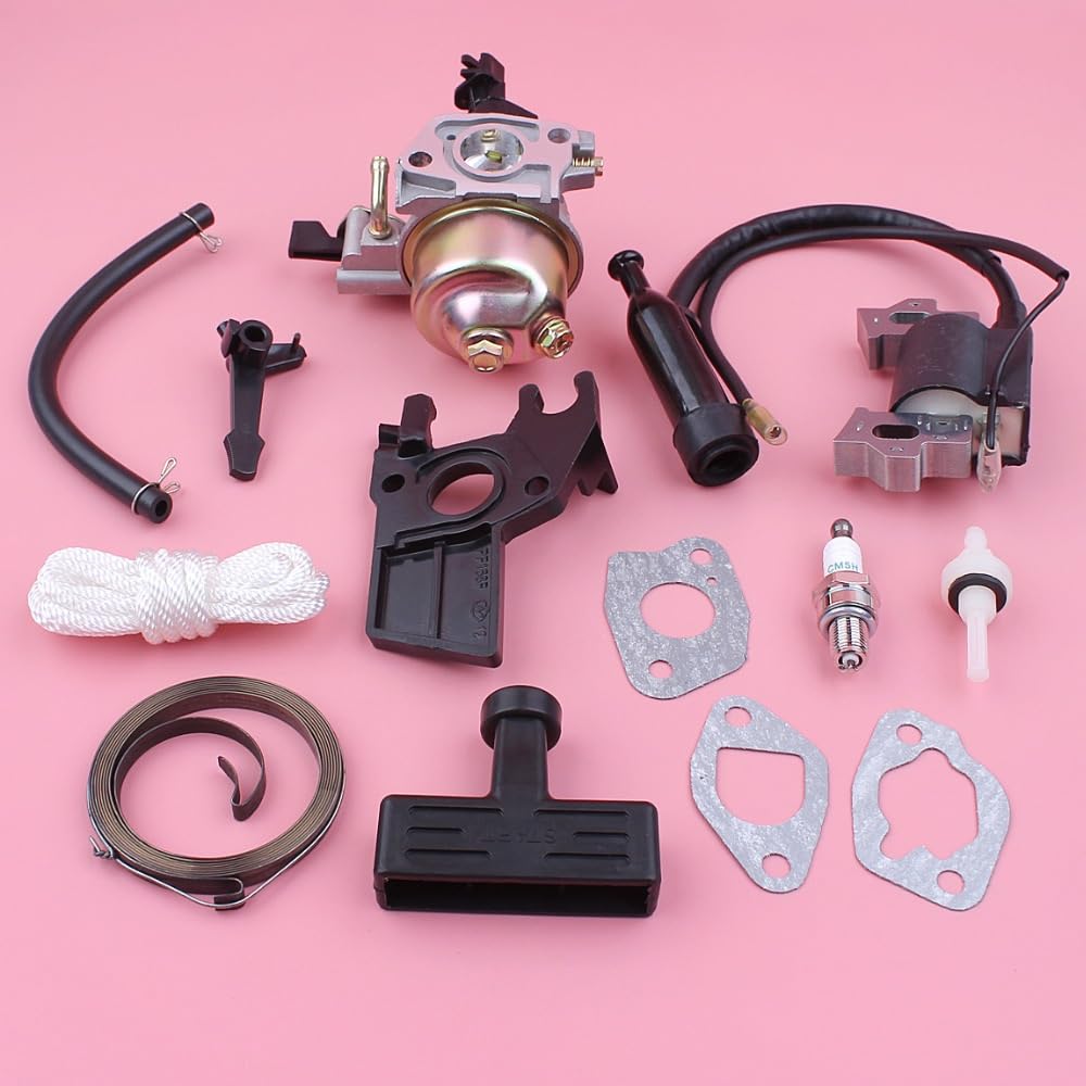 Attrezzi ricambi Carboidrati di carboidrati accensione carburatore for honda GX160 GX200 5, CV 6, GX 160 200 Impugnatura della corda a molla avviamento rinculo isolante