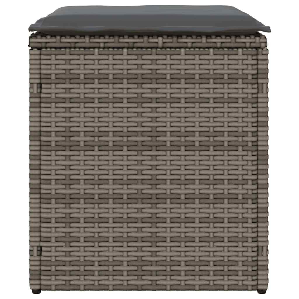 vidaXL Taburetes de jardín con Cojines 2 uds Gris 40x40x43 cm, Asiento de jardín, Asientos al Aire Libre, Taburete de Cubo, Asientos de jardín