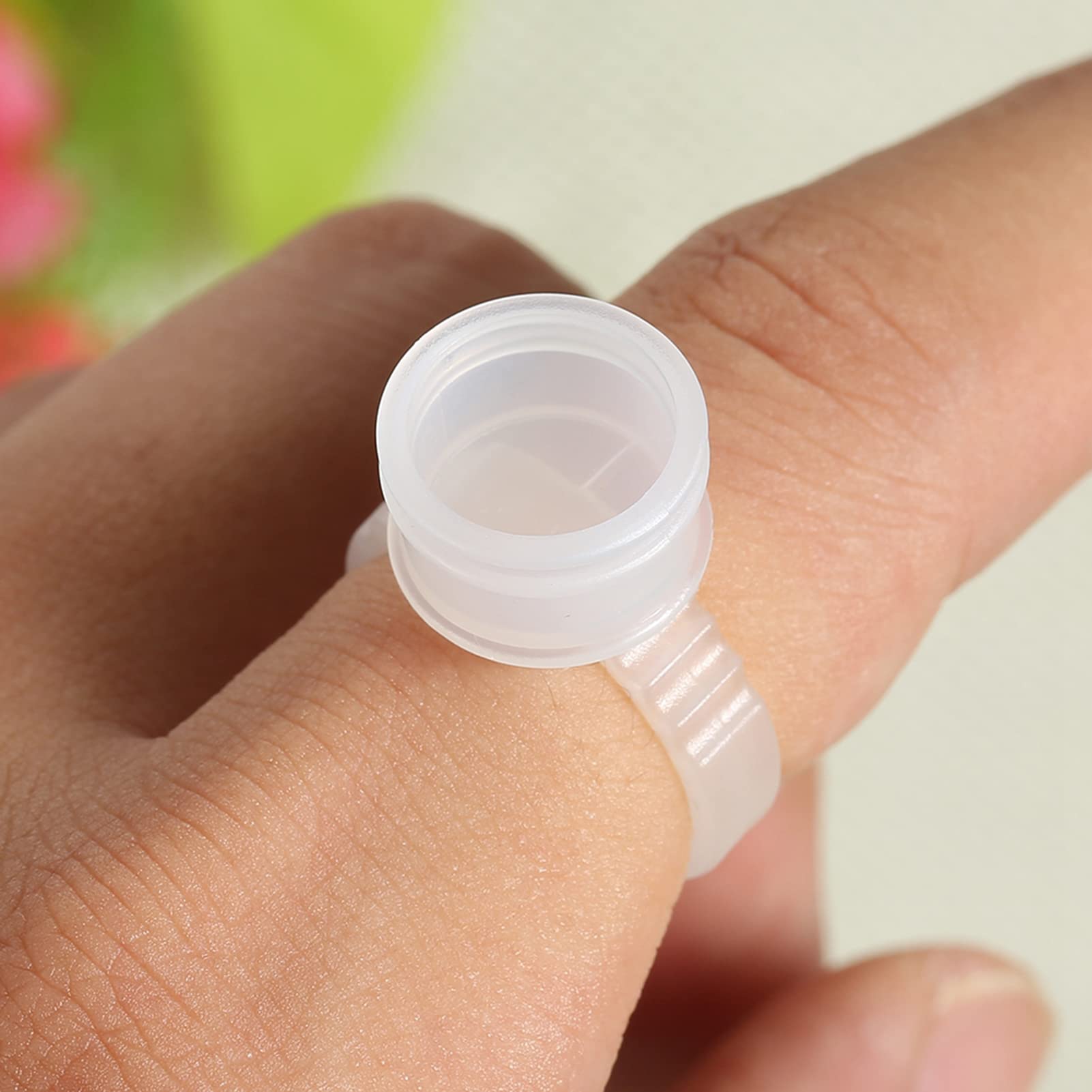 100/200/500 Stück Tattoo-Farbbecher, Wimpernkleberhalterringe, Einweg-Augenbrauen-Tattoo-Farbringe, Pigmenthalterbehälter, Becher, Mittlere Größe (200 Stück)