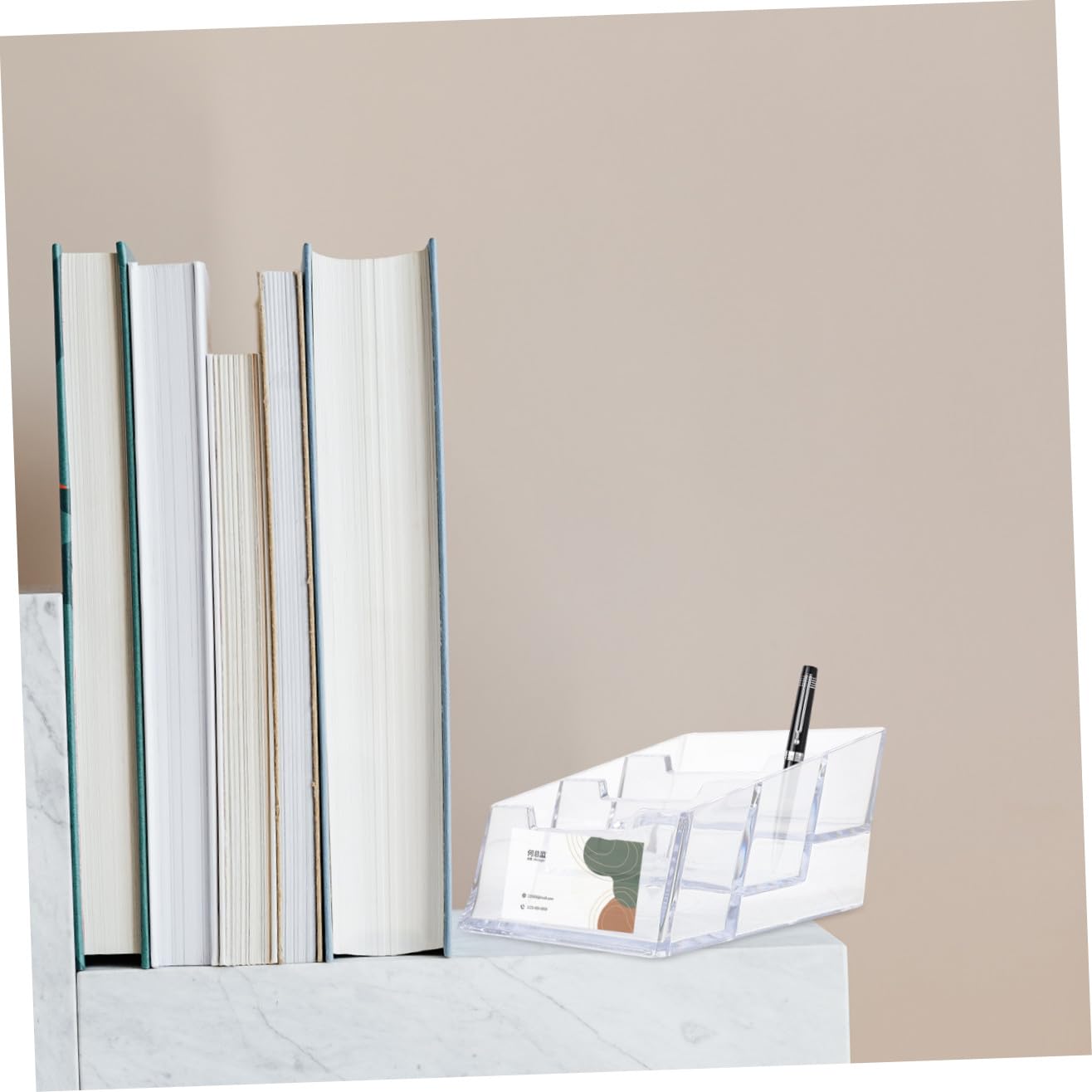 NUOBESTY 3 Set Porta Biglietti Da Visita Trasparente Cassa Organizzatore Di Carte Raccoglitore Carte Contenitori Trasparenti Custodia Per Carte Da Scrivania Espositore Per Carte 2 Pezzi * 3