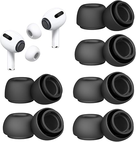Miniatura 1 de 6 pares de almohadillas de repuesto para AirPods Pro y AirPods Pro de 2 generación con orificio de reducción de ruido, sin dolor de silicona para
