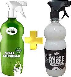 Kit Spray Repelente Citronela P/Cavalos E Boi + Abrilhantador De Crina - Profissional Genial Horse