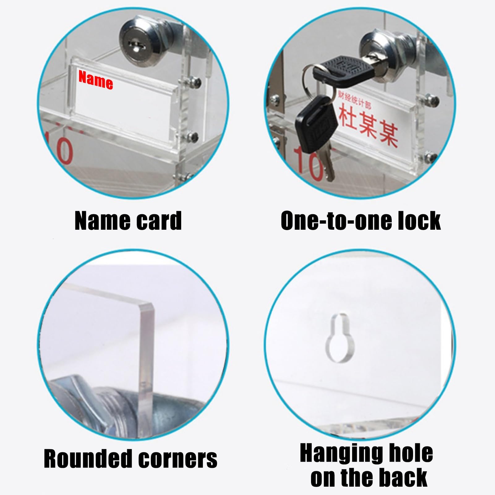 SDdPulse Caja de almacenamiento de acrílico para teléfono móvil montada en la pared, taquillas de empleados de 15 bits para espacios de trabajo y almacenamiento seguro del teléfono, ideal para