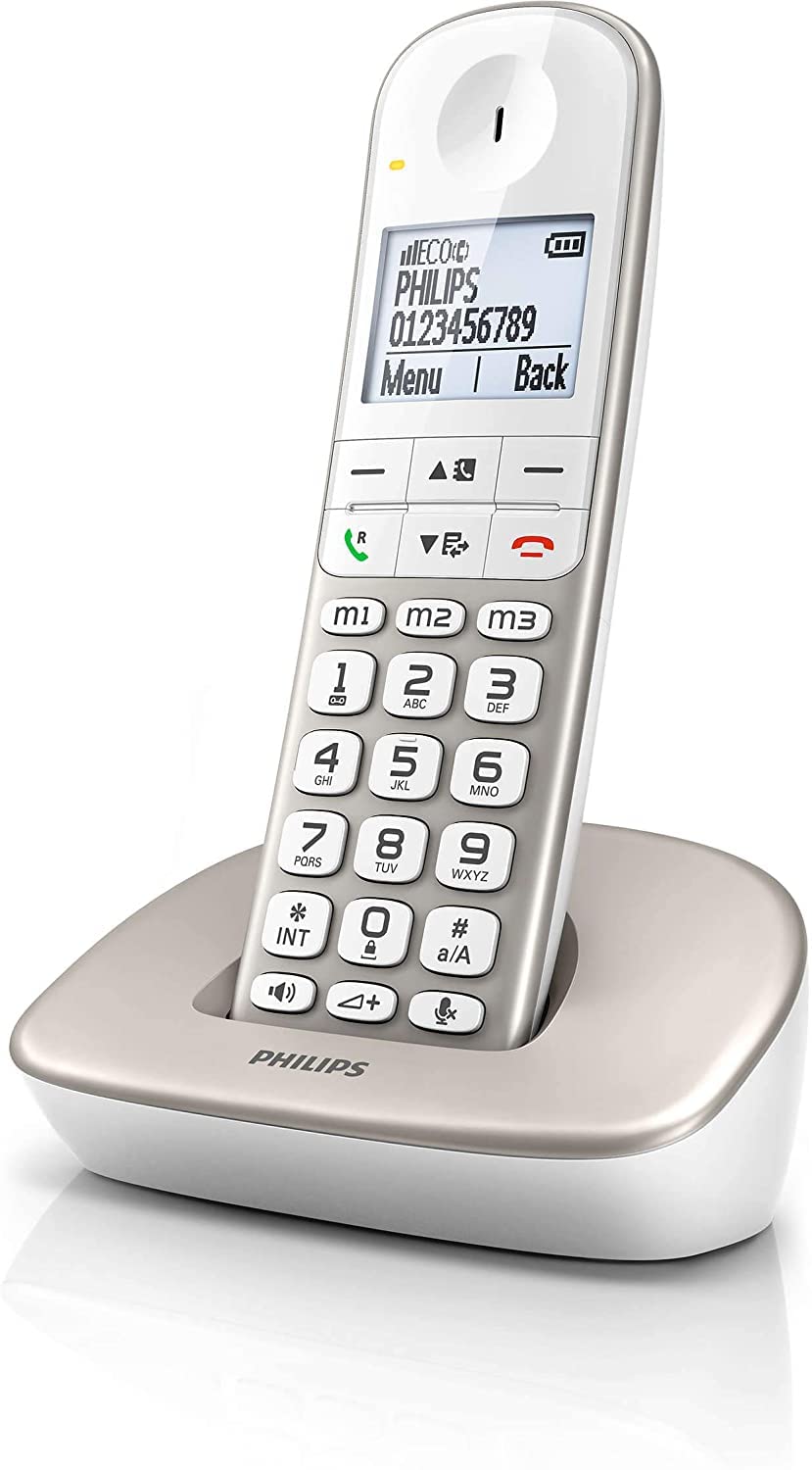 Philips XL4902S/23 - Pack 2 Teléfonos Fijos Inalámbricos Duos, Pantalla 1,9'', Altavoz Integrado, Manos Libres, Identificador de Llamadas, Retroiluminación - Blanco (Compatible: ES, IT, FR)