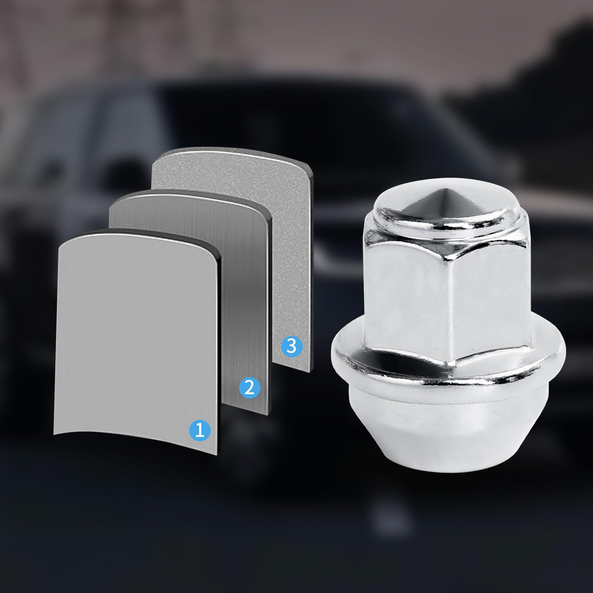 20 dadi esagonali per ruote M12 x 1,5, 19 mm, in lega, cromati, con estremità chiusa, M12 x 1,5, compatibili con la maggior parte delle Ford Focus, Fiesta, Fusion, Escort, Mondeo, Kuga, C-Max