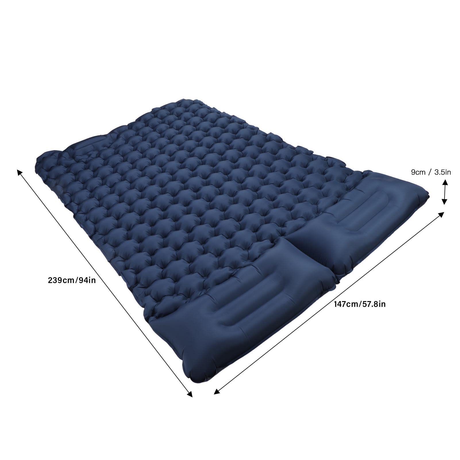 NDNCZDHC Camping Inflatable Sleeping Pad with Built in Pump, 2 Person Camping Mattress with Pillow, Backpacking Sleeping Pad for Backpacking Hiking