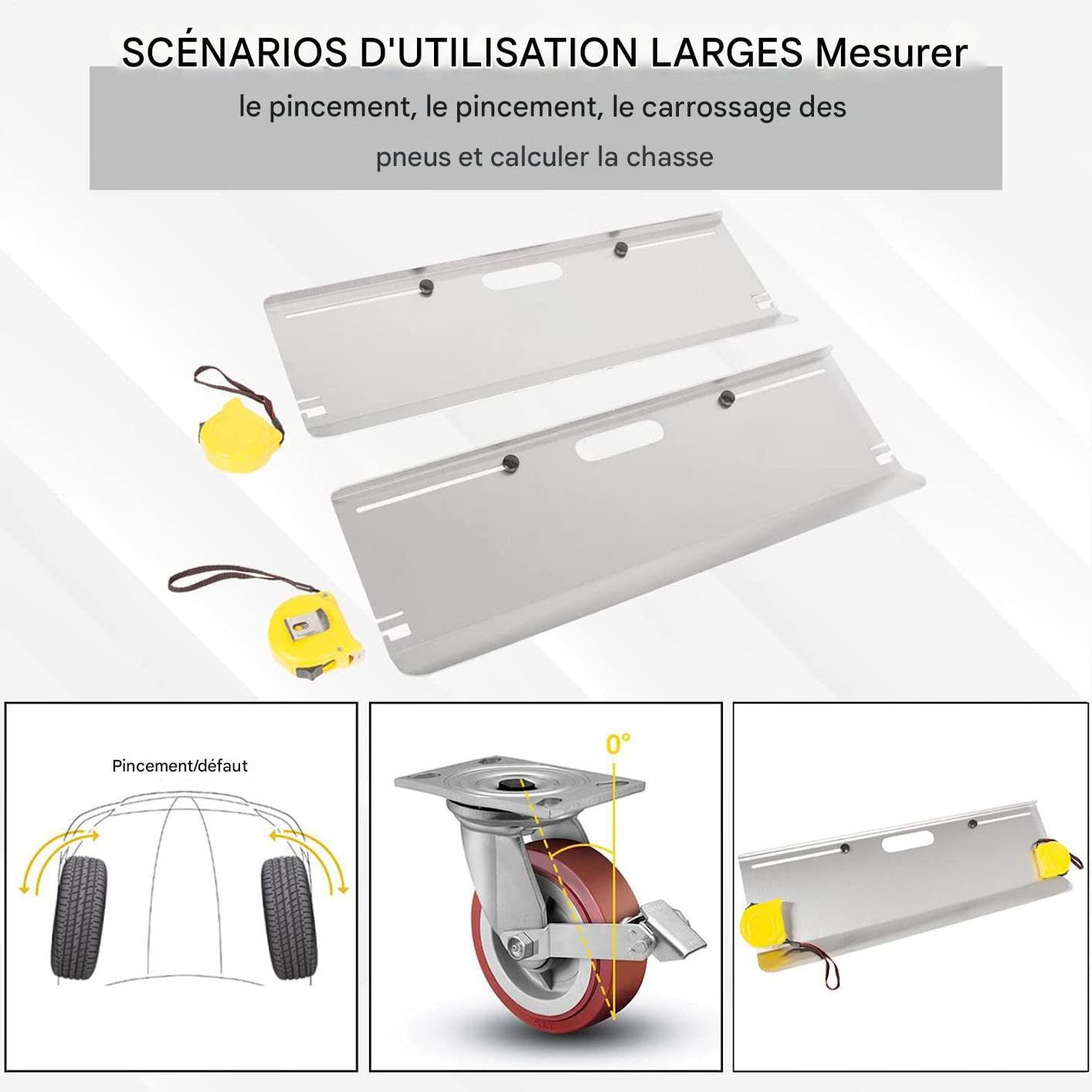 Kit de Alineación de Ruedas Genérico | Kit Placas Geometrie Ruedas - Placas de Medición Precisas y Robustas para Equipos de Garaje y Automóviles
