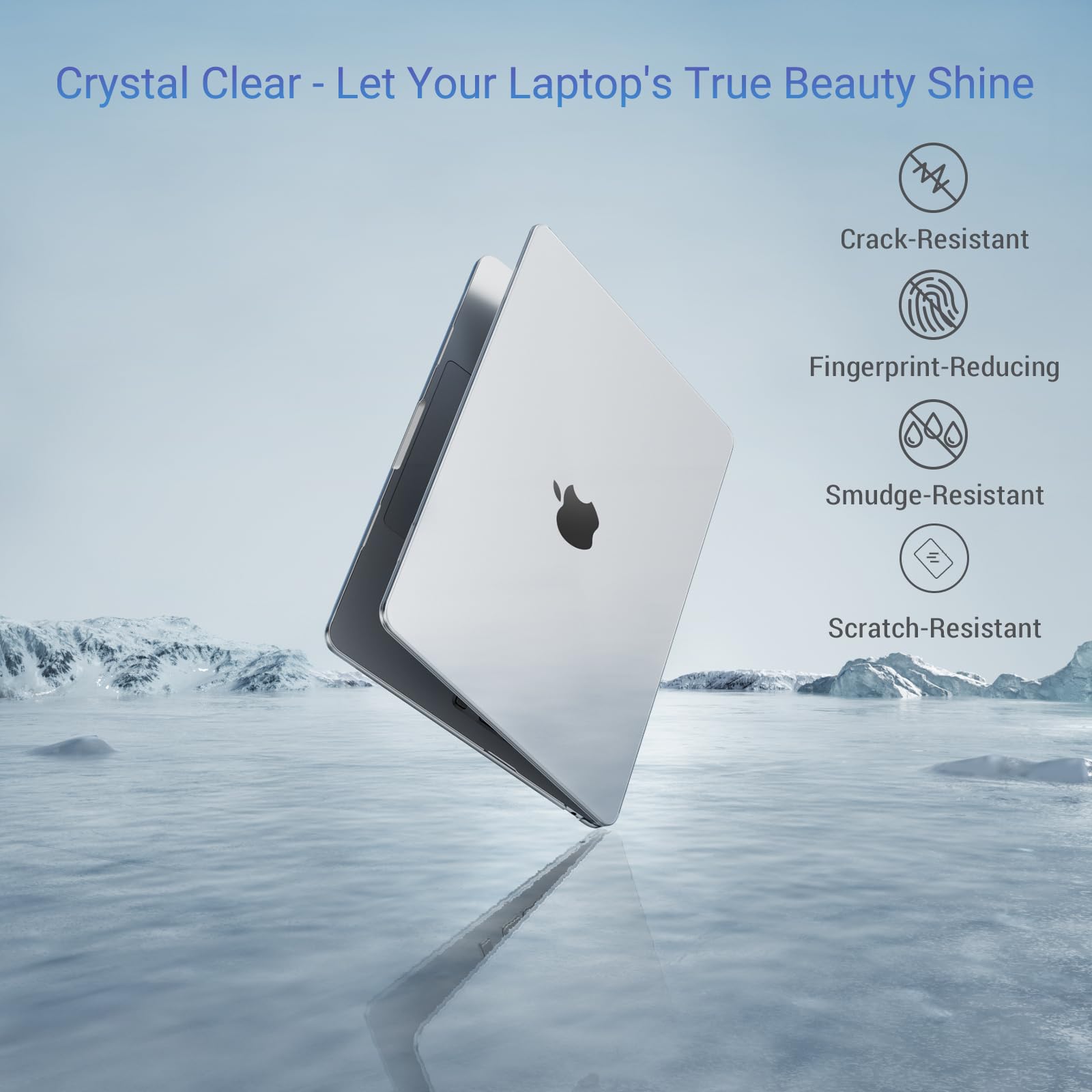 MOSISO Coque Compatible MacBook Neo 13 Pouces 2026 A3404 Puce A18 Pro Rigide Protectrice Antirays Cristal Clair